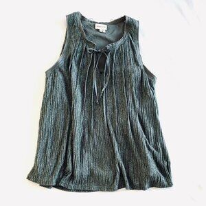 Anthropologie Meadow Rue green swing top Women's Small boho crinkle festival